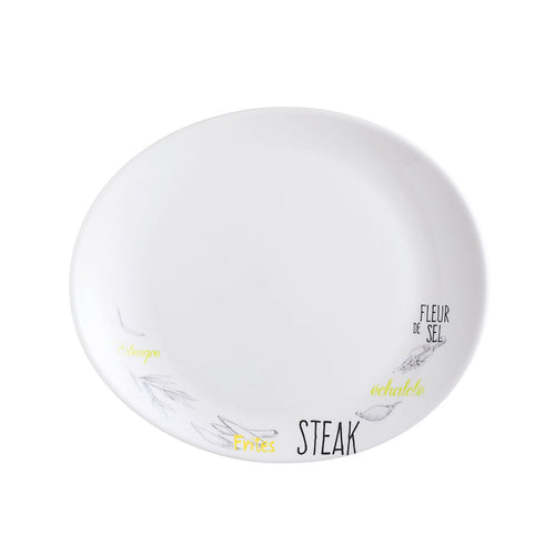 Assiette à steak blanche décorée 30 cm Friend