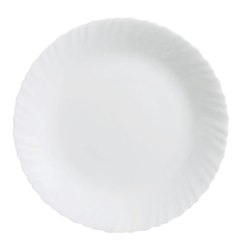 Assiette plate blanche 25 cm Feston