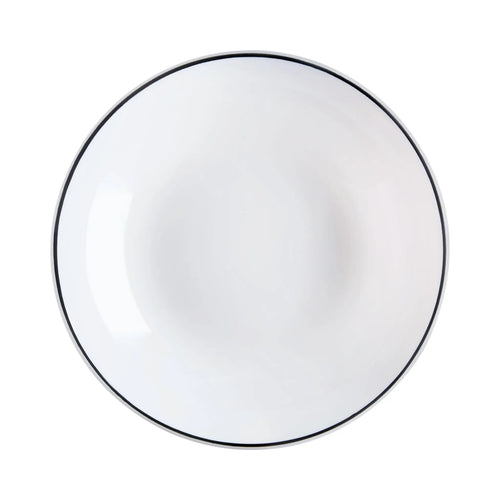 Assiette creuse blanche filet noir 20 cm Diwali