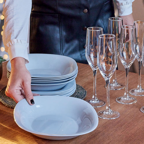 Assiette creuse grise 21 cm Carine