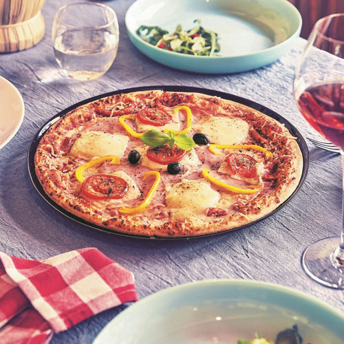 Assiette à pizza noire 32 cm Friend