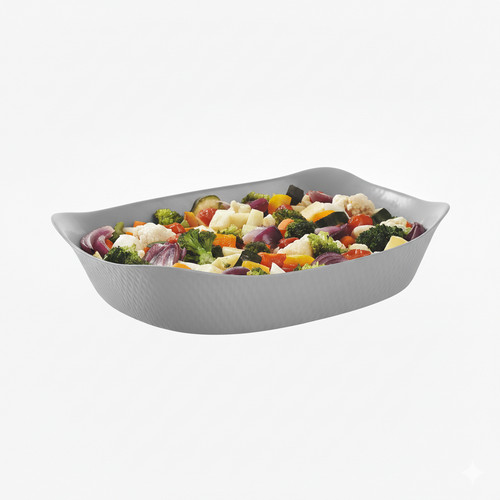 Plat rectangulaire 30x22 Smart Cuisine Wavy Granit